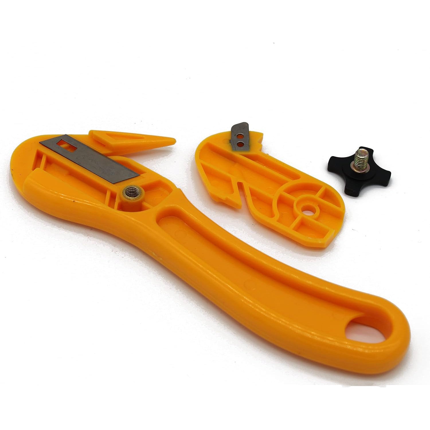 Moving Edge Safety Knife Box Opener Tape Cutter Shrink Wrap Knives Yellow 5-Pack